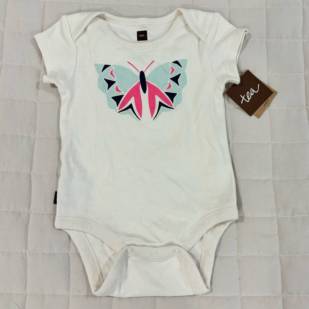 NWT Tea Collection Butterfly Graphic Cotton Bodysuit 6-9M